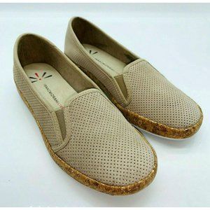 Isaac Mizrahi Live! Women's Rosie Suede Slip-On Cork Sneakers SZ 8M